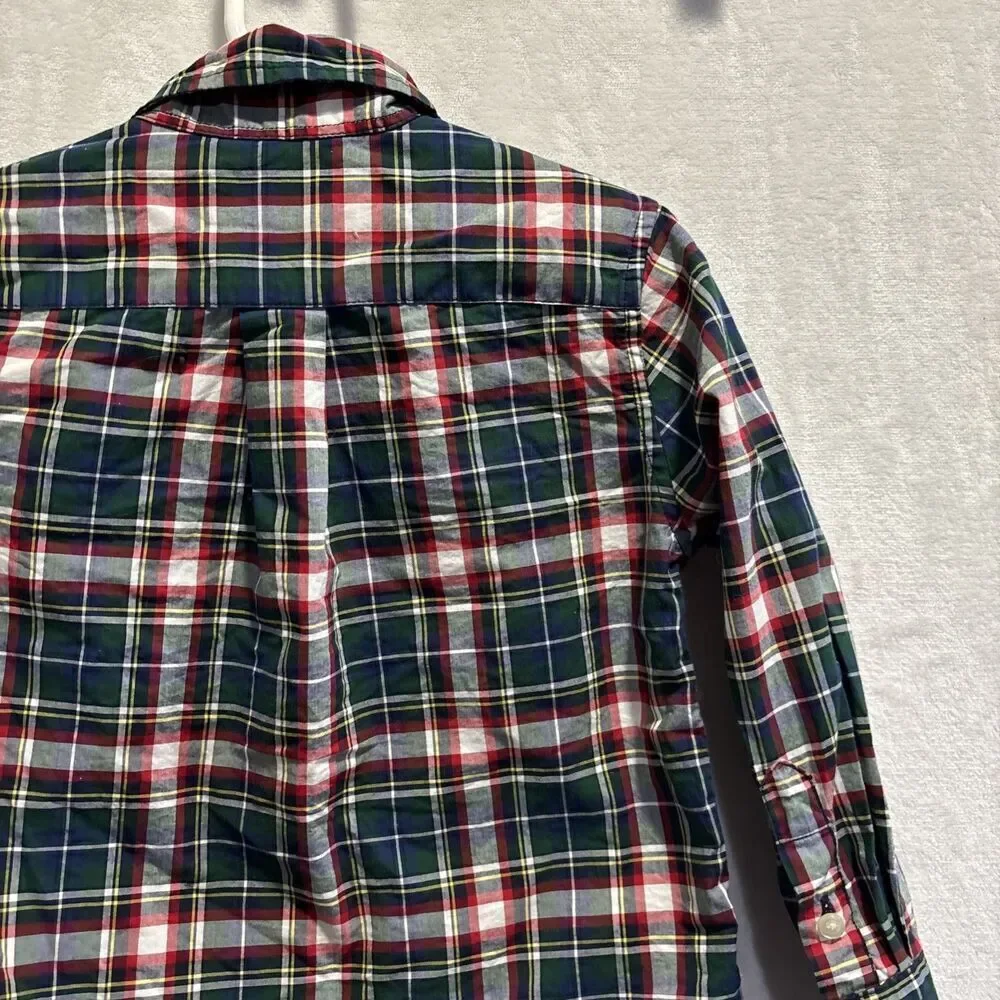 Polo Ralph Lauren Toddler Boy Plaid Button Down Natural Stretch Shirt 3/3T